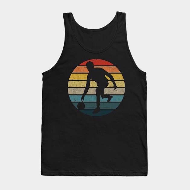 Bowling Silhouette On A Distressed Retro Sunset graphic Tank Top by theodoros20